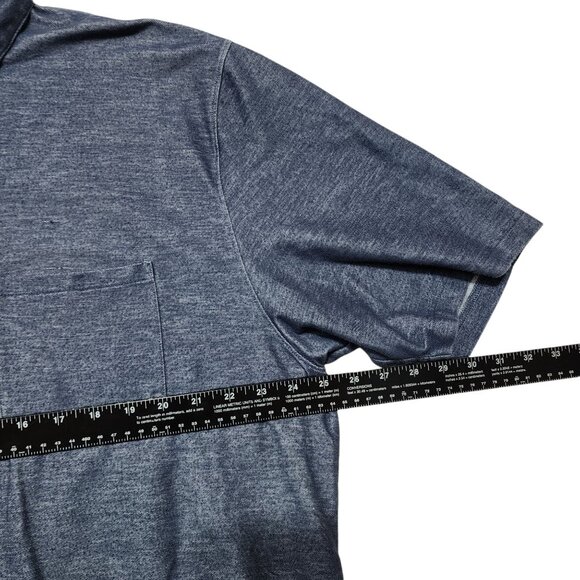 Pendleton Mens XXL‎ Blue Polo Shirt With Pocket & Aztec Collar Trim READ - Picture 5 of 8
